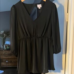 Chic Black V-Neck Blouse